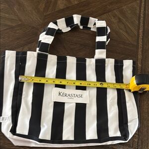 Kerastase Black and White Striped Tote Bag